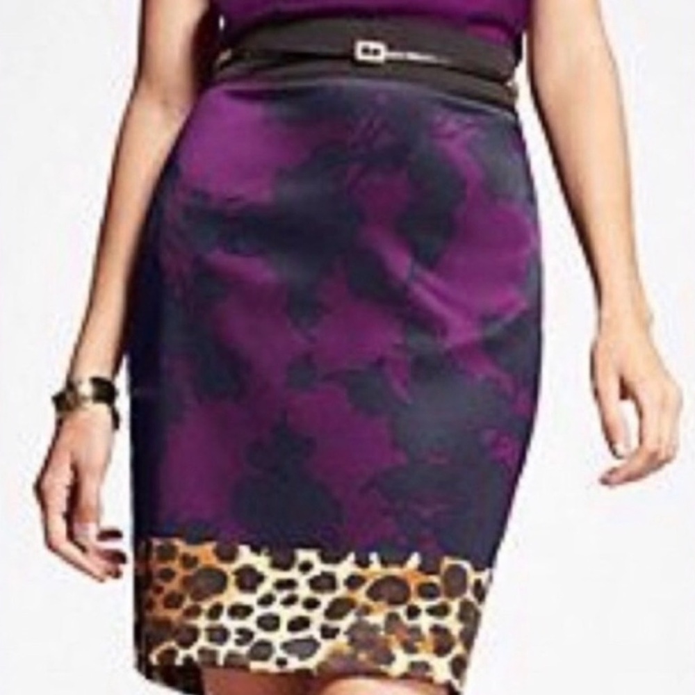 Stylish Black and Purple Skirt with Leopard Print